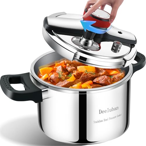 10.6 Quart Stainless Steel Pressure Cooker - Large Induction Compatible Heavy Duty