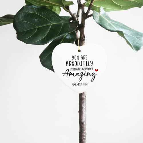 Inspirational Gifts for Women You are Amazing Hanging Ornament Ceramic Heart Keepsake Encouragement Appreciation Friendship Gifts for Coworkers Sister Thoughtful Birthday for Friends