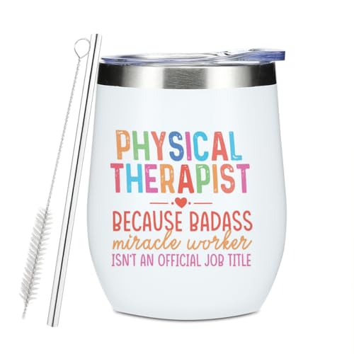 Physical Therapist Wine Tumbler 12 oz EEooooX - Funny Gift for PTA Assistant Birthday Christmas