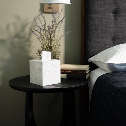 Marble Tissue Box Cover - Square Cube for Kleenex & Standard Sizes