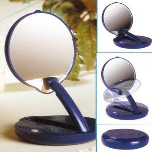 Floxite 15X Magnifying Lighted Compact Mirror Blue for Makeup & Skin Care
