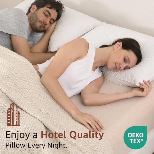 Queen Goose Feather and Down Pillow Set - Ethically Sourced, Hotel Quality