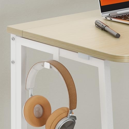 Extra Large Folding Computer Desk 47.2 x 19.6 Inches Oak Finish for Small Spaces