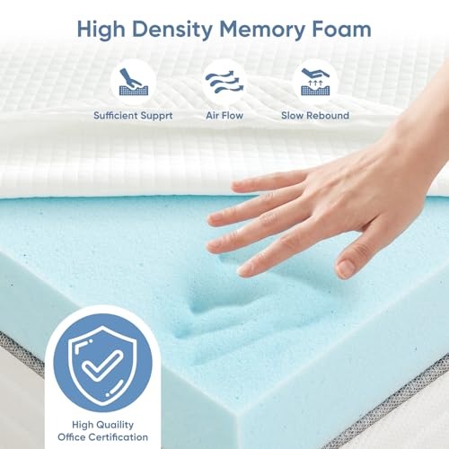 White Queen 4-Inch Cooling Gel Memory Foam Mattress Topper