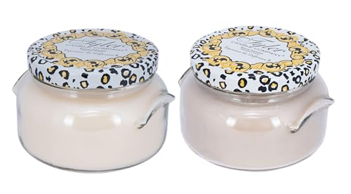Large 22 oz Scented Candle Set with 2 Wicks - Long Burn Soy Jar Candles