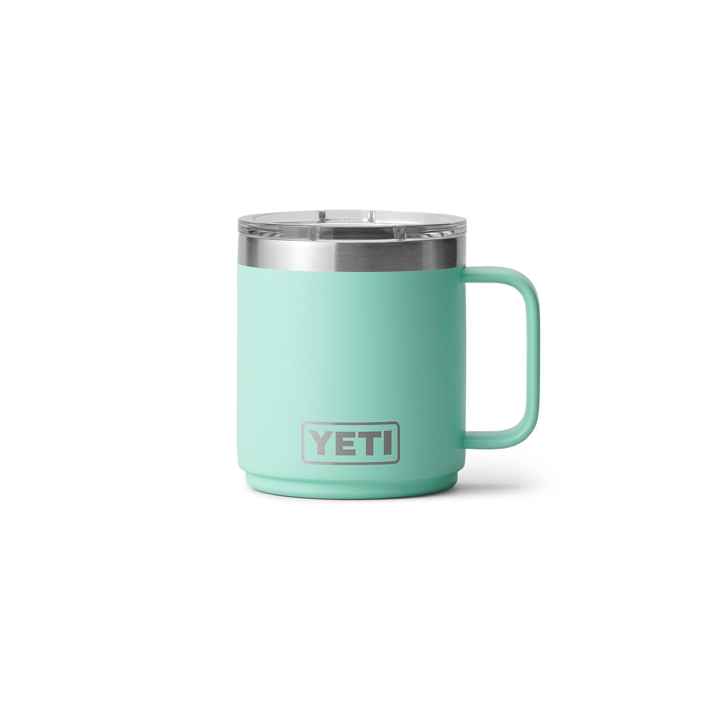 YETI Rambler 10 oz Ceramic Lined Stackable Mug, Vacuum Insulated, Stainless Steel with MagSlider Lid, Seafoam