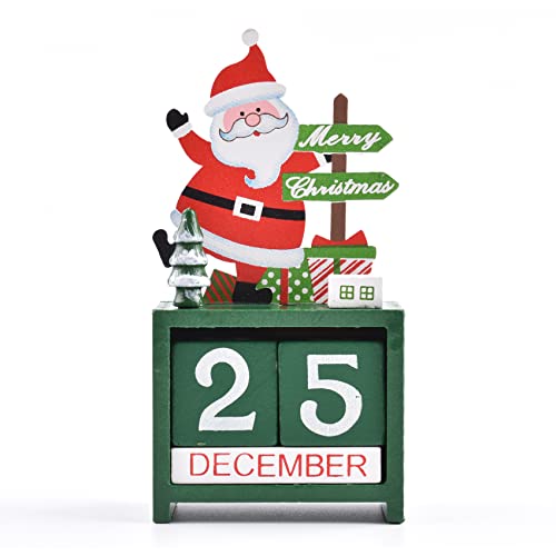 Christmas Countdown Advent Calendar, Wooden Xmas Decoration with