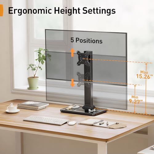 Single Monitor Stand for 13-34 Inch Screens up to 44 lbs - Adjustable & VESA Compatible - Space Saving Desk Mount - Version of THIS listing: 13-34 inch