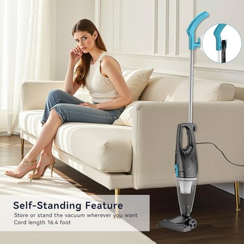 Corded 4-in-1 Lightweight Vacuum Cleaner with 15Kpa Suction - Light Blue