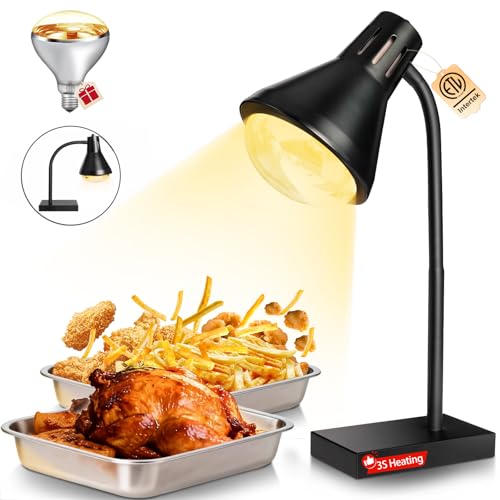 Food Heat Lamp Black - Fast & Uniform Heating for Buffet & Home Use