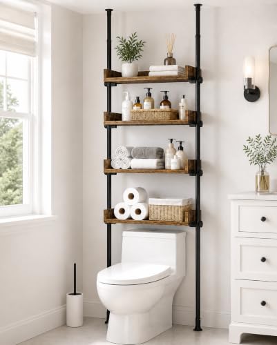 ALLZONE Tension Over The Toilet Storage Cabinet, No-Drill, Fits