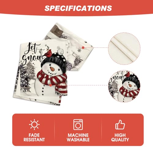 Artoid Mode Black Snowman Xmas Table Runner 13 x 108 Inch Holiday Home Decor