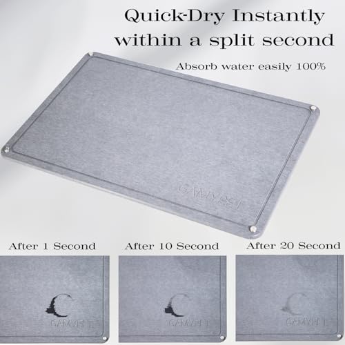 Large Dish Drying Mat for Kitchen 24x16 Dark Gray - Water Absorbent & Supportive