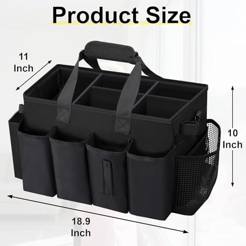 Wigojoy Large Cleaning Caddy Bag for Housekeepers - Black