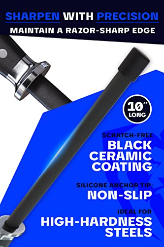 Dalstrong 10-Inch Ceramic Honing Steel with Stainless Steel Core & G10 Handle