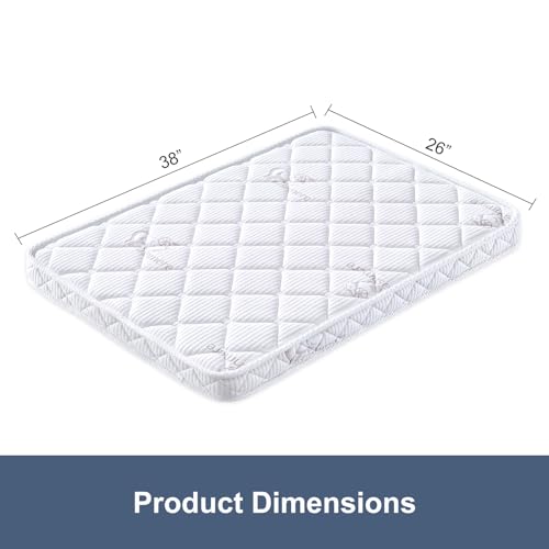 Pack and Play Mattress - 38" x 26"- Premium Knitted Fabric Safety