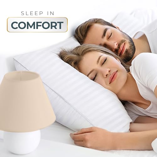 White Standard Bed Pillows Set of 2 - Plush Support & Breathable Cover
