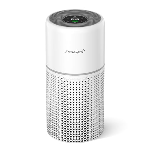 AromaRoom True HEPA Air Purifier for Large Rooms - Grey White