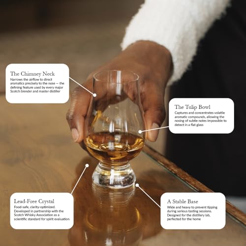 Glencairn Crystal Whiskey Glass Set of 6 - Premium Scotch & Bourbon Tasting Glasses
