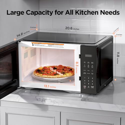 BLACK+DECKER 1.1 Cu Ft Countertop Microwave Oven 1000W Child Safety Black