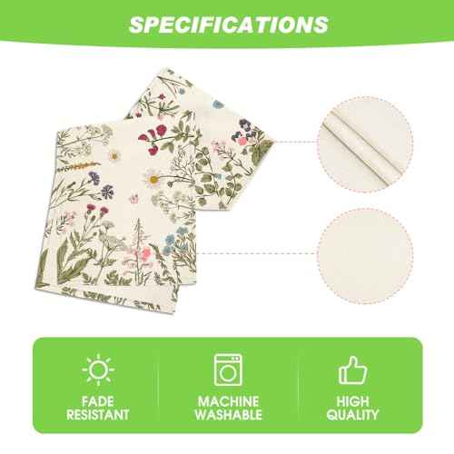 Artoid Mode Flowers Spring Table Runner, Seasonal Kitchen Dining Table Decoration for Home Party Decor 13x72 Inch