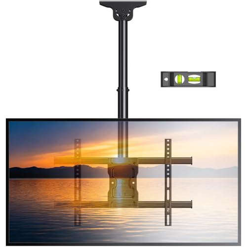 Ceiling TV Mount for 37-75 Inch Flat & Curved TVs - Adjustable & Swivel