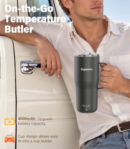 Supsonic 20oz Electric Heated Coffee Mug - Space Gray, Temperature Control