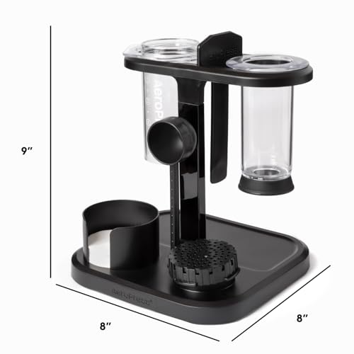 Black AeroPress Coffee Maker Organizer Stand - Space-Saving Kitchen & Coffee Station Storage