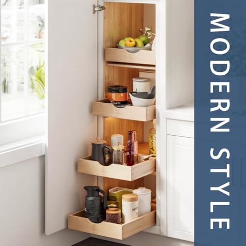 Pull Out Cabinet Drawers - 12'W x 18'D Beechwood, Soft Close, Pre-Assembled