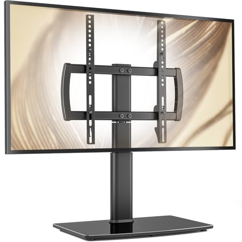 27-60 Inch Universal Swivel TV Stand with Height Adjustment & Glass Base - Holds up to 99lbs