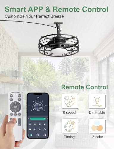Black 16-inch Outdoor Ceiling Fan with Light & Plug-in Cord for Gazebos