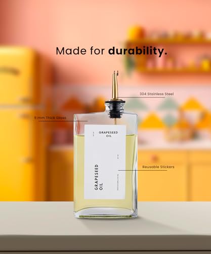 APT 1101 Gold 350ml Olive Oil & Vinegar Dispenser Set – Pack of 4