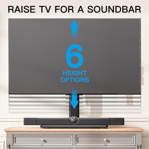 PERLESMITH Universal TV Stand Legs for 32-65 Inch TVs, Height Adjustable Swivel Base with Tempered Glass, VESA 400x400mm, PSTVS17 - Black