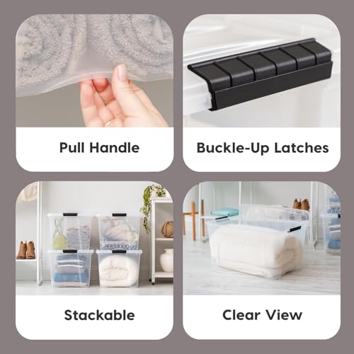 IRIS USA 2-Pack 72 Quart Clear Stackable Storage Bins with Lids - Made in USA