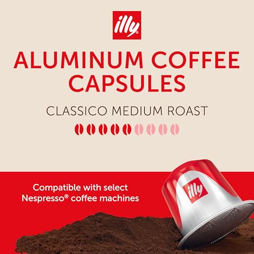 Illy Classico Medium Roast Coffee Capsules 10 Count Pack of 5 - Compatible with Nespresso