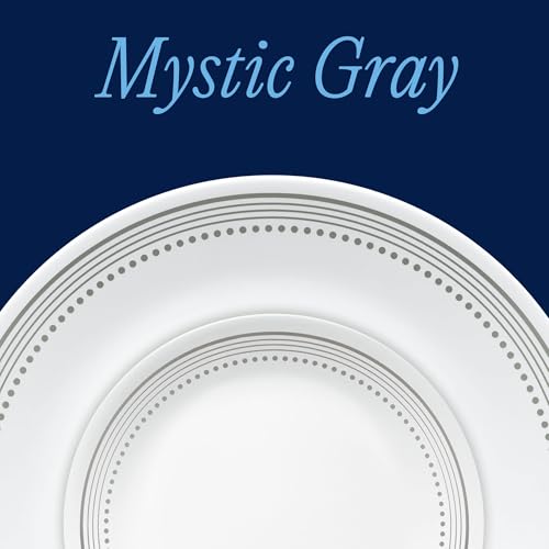 Corelle Mystic Gray 18-Piece Dinnerware Set for 6 - Chip Resistant Glass