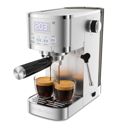 URintells Cuising Compact Stainless Steel Espresso Machine 20 Bar with Adjustable Temp