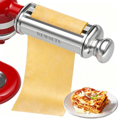 Pasta Roller Attachment for KitchenAid Stand Mixer - 8 Thickness Settings, Stainless Steel, Black - Variation 1