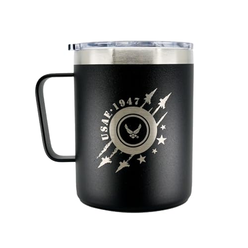 US Air Force 1947 12oz Vacuum Insulated Tumbler with Handle – Military Gift Shop USAF Design