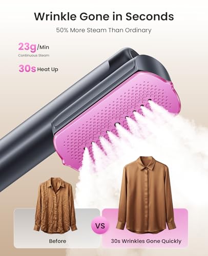 Travel Clothes Steamer & Iron 1200W Dual Water Tanks Fast Heat Ceramic Soleplate