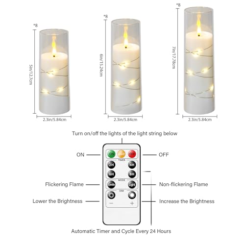 White 24-Pack Flameless Candles with Embedded Star String, Remote & Timer - Safe Home Decor