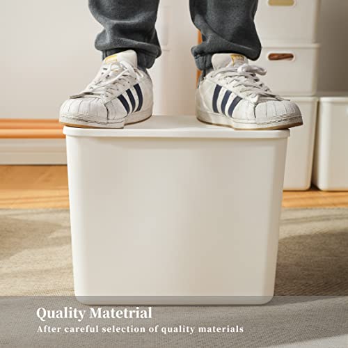 Plastic Storage Baskets with Lids 6-Pack Large & Small Organizers for Shelves, Drawers, Home & Office - 4XL+2L