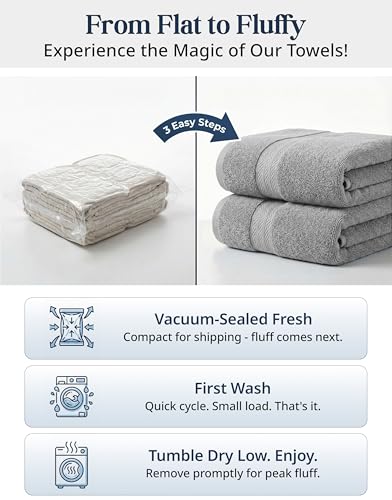 Space Grey 16-Piece Cotton Bath Towel Set - Soft Absorbent & Quick Dry