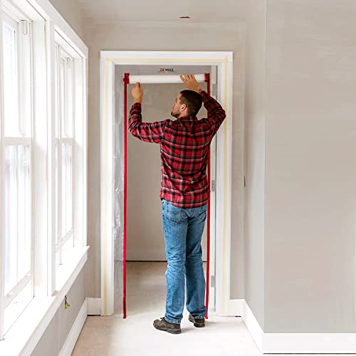 ZipWall ZipDoor ZDS Standard Dust Barrier Zipper Door Kit - 1 Pack, Red, Includes Double-Sided Tape