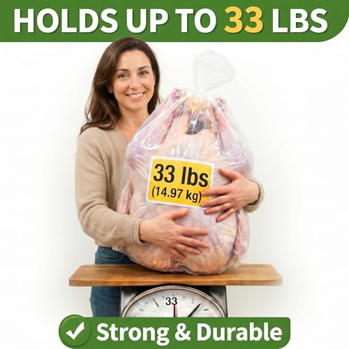 Feifeiya Extra Large Turkey Shrink Bag 18x32 inches, 15 Pack - Freezer Food Storage