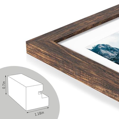 Hongkee Rustic Brown 27x40 Inch Poster Frame Wall Mount - Wooden Style