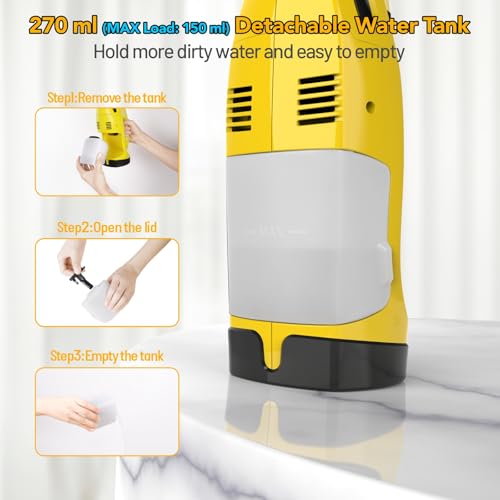 Rechargeable Window Vacuum Cleaner with 11in & 6.7in Squeegee Blades – Cordless Glass & Shower Cleaning