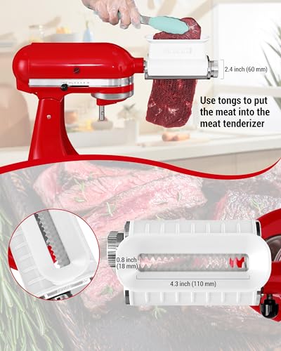 Meat Tenderizer Attachment for KitchenAid & Cuisinart Mixers - 3 Thickness Settings