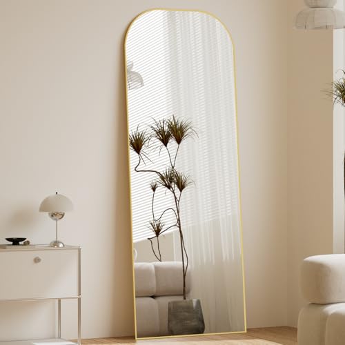 Gold Full Length Mirror 56x21 Inch Standing Floor Mirror with Stand & Tilt