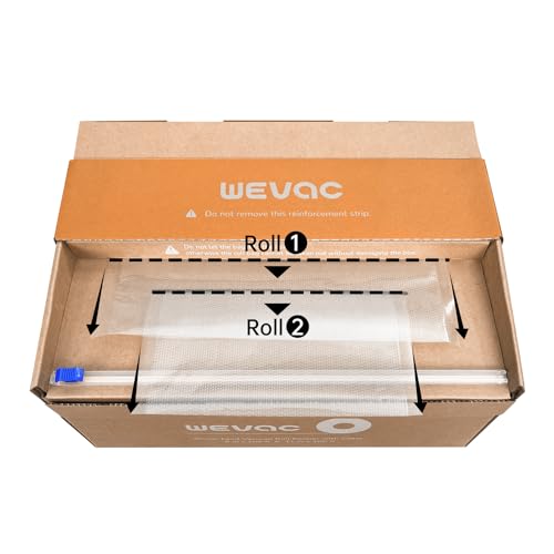 Wevac Vacuum Sealer Bags for Food, 8"x100' & 11"x100' Rolls with
